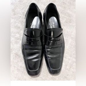 Salvatore Ferragamo Men’s Black Leather Loafer Shoes - Size 8.5D